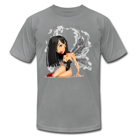 Girl Wings Cartoon T-Shirt - slate