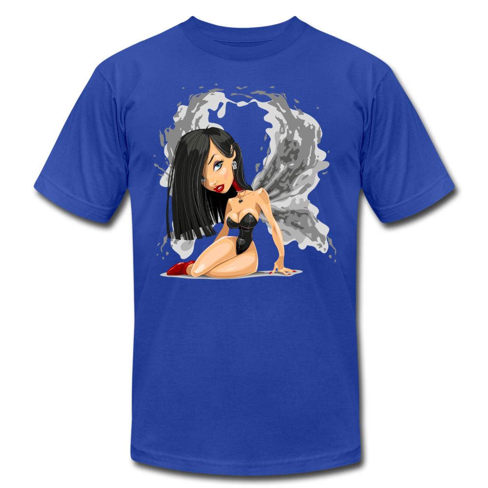 Girl Wings Cartoon T-Shirt - royal blue