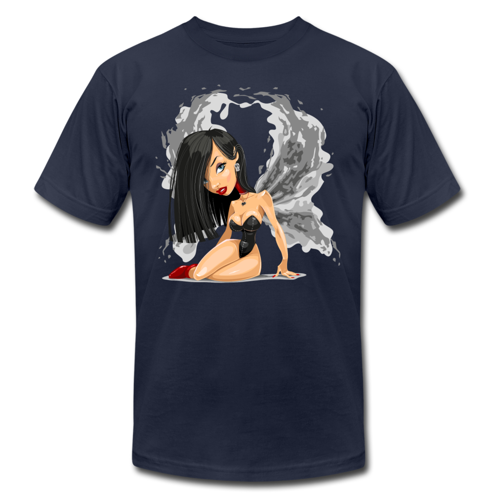 Girl Wings Cartoon T-Shirt - navy