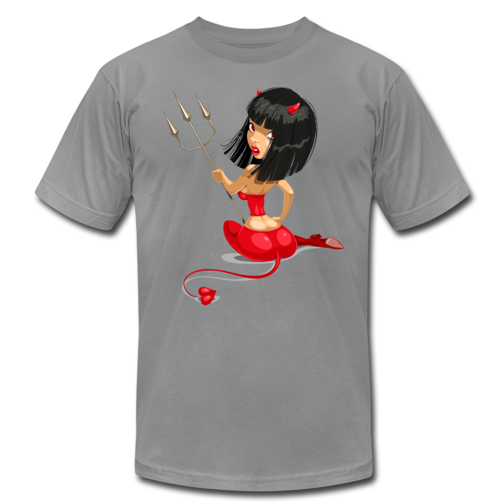 Devil Girl Cartoon T-Shirt - slate