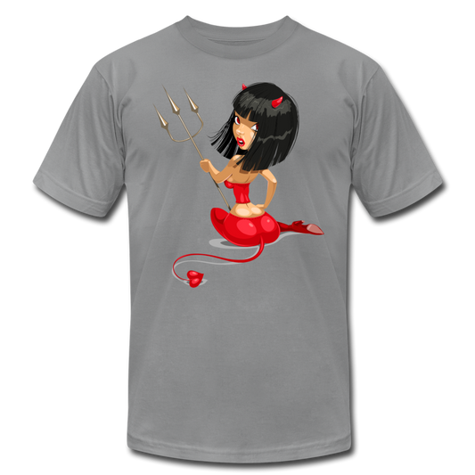 Devil Girl Cartoon T-Shirt - slate