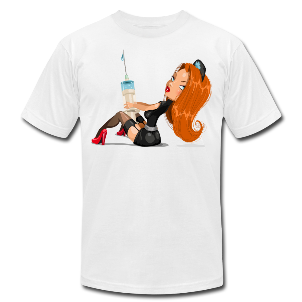 Nurse Cartoon T-Shirt - white