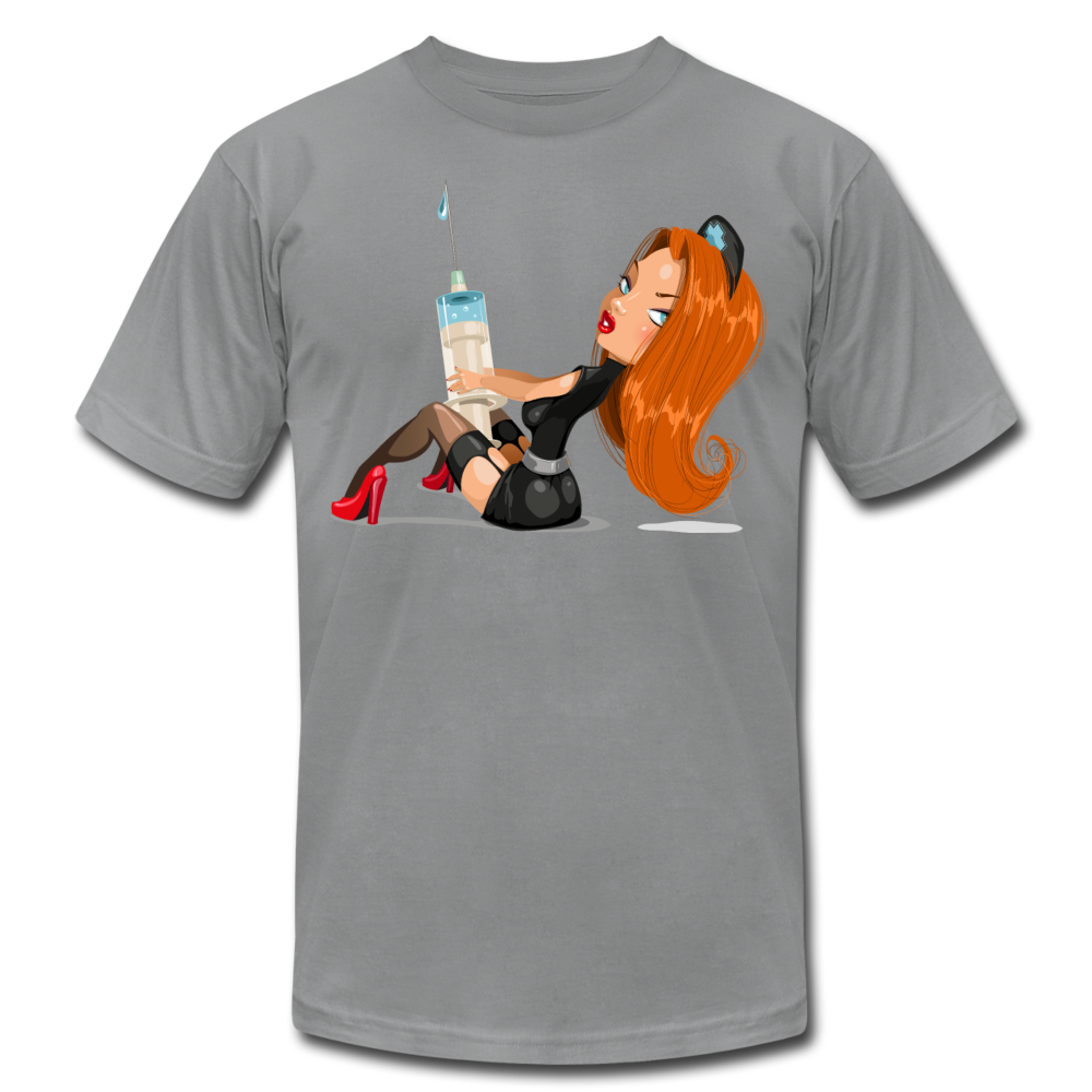 Nurse Cartoon T-Shirt - slate