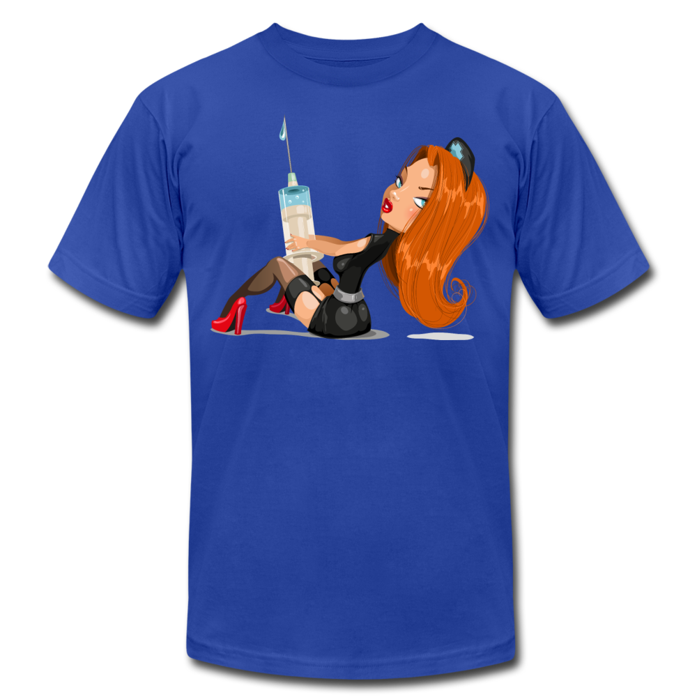Nurse Cartoon T-Shirt - royal blue