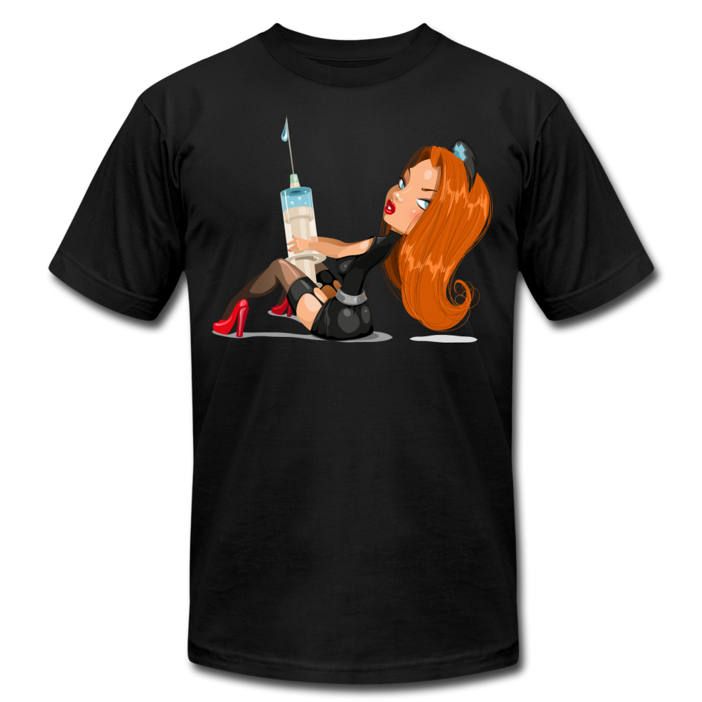 Nurse Cartoon T-Shirt - black
