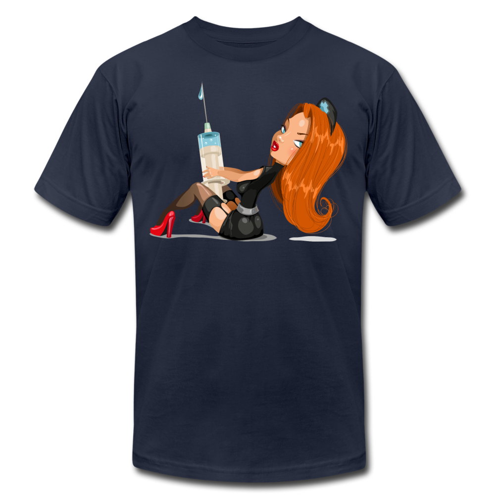 Nurse Cartoon T-Shirt - navy