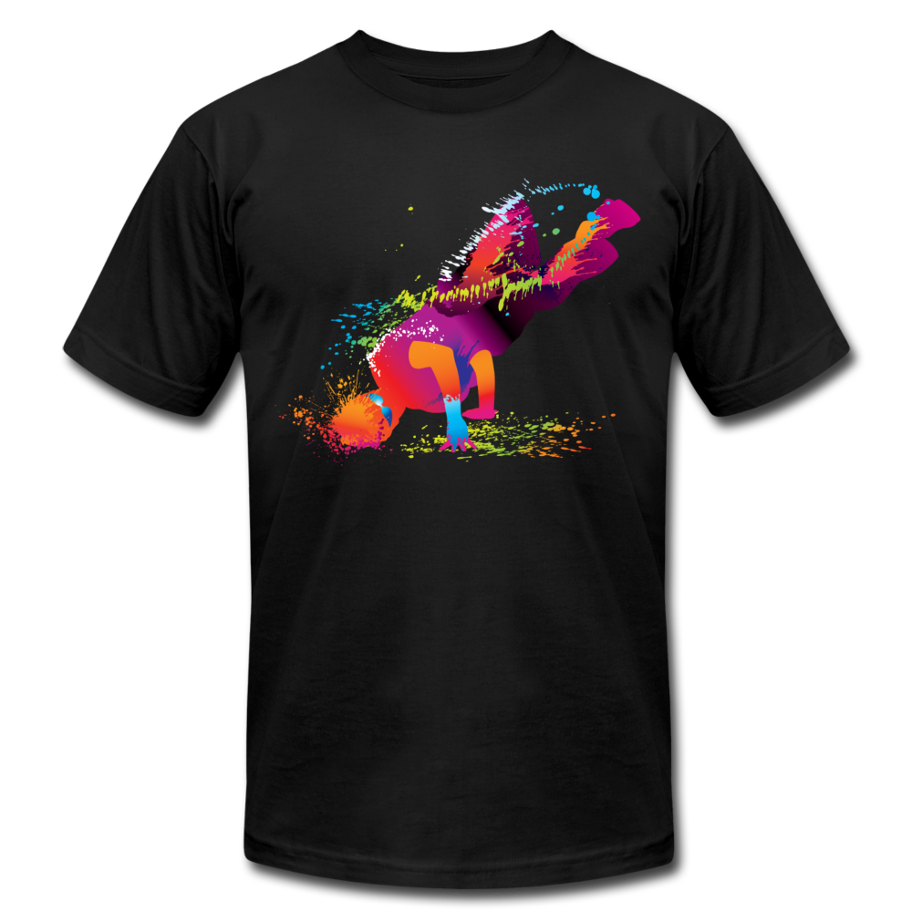 Colorful Abstract B-Boy Dancer T-Shirt - black