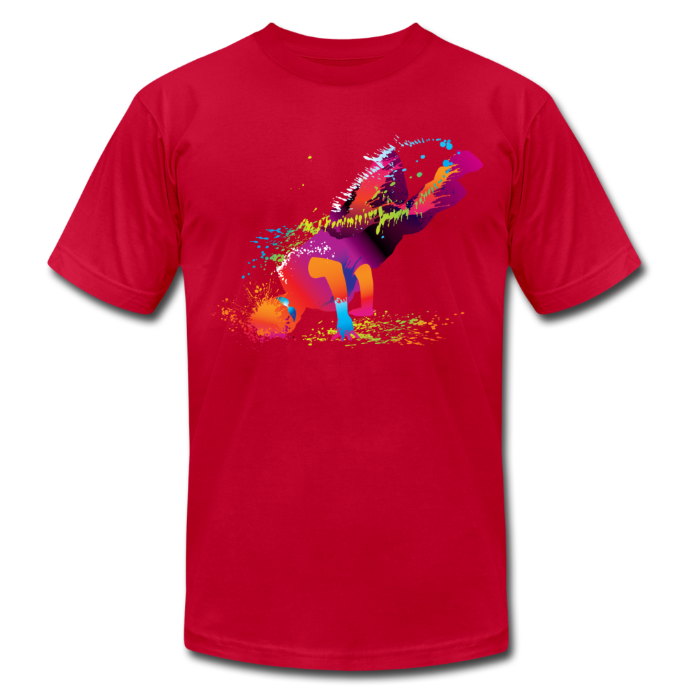 Colorful Abstract B-Boy Dancer T-Shirt - red