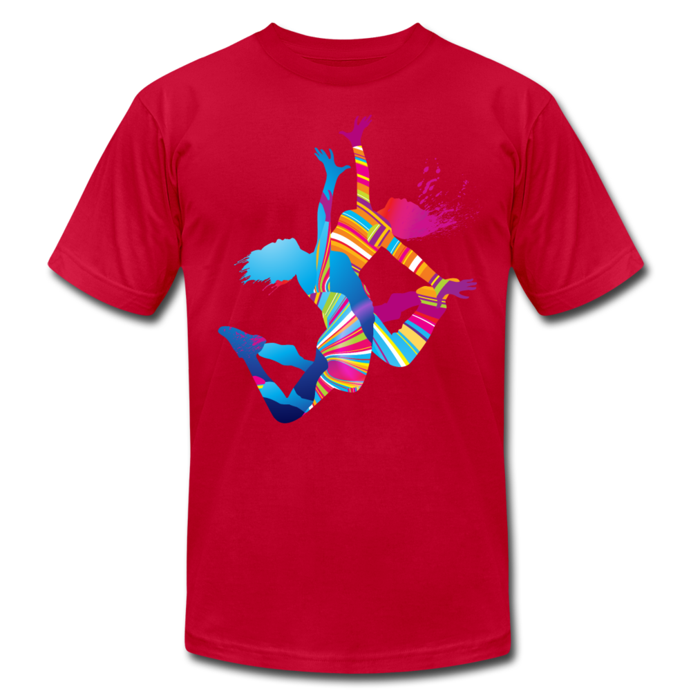 Colorful Abstract Dancers T-Shirt - red
