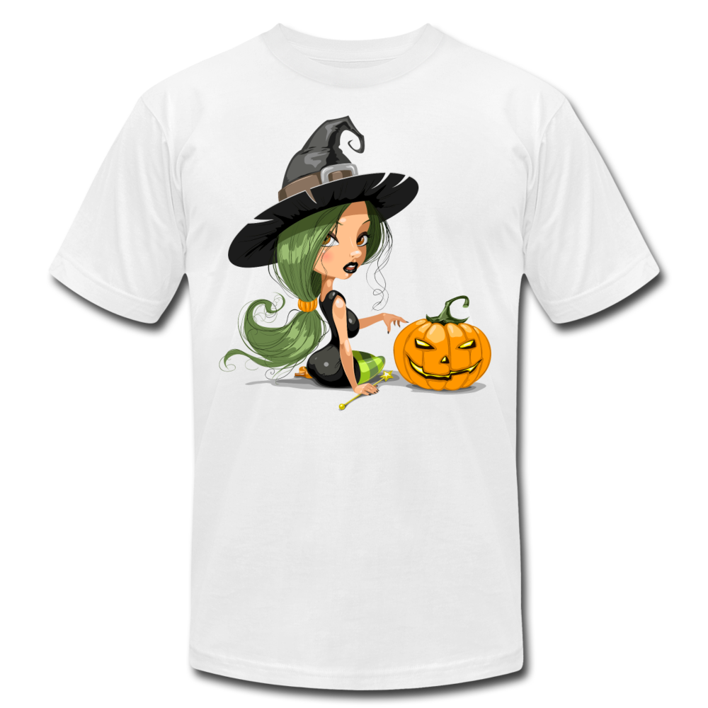 Halloween Witch Cartoon T-Shirt - white