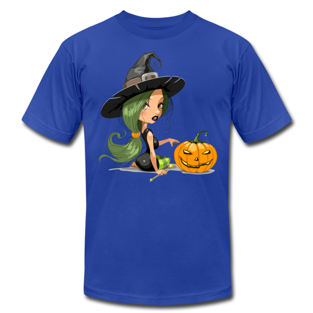 Halloween Witch Cartoon T-Shirt - royal blue