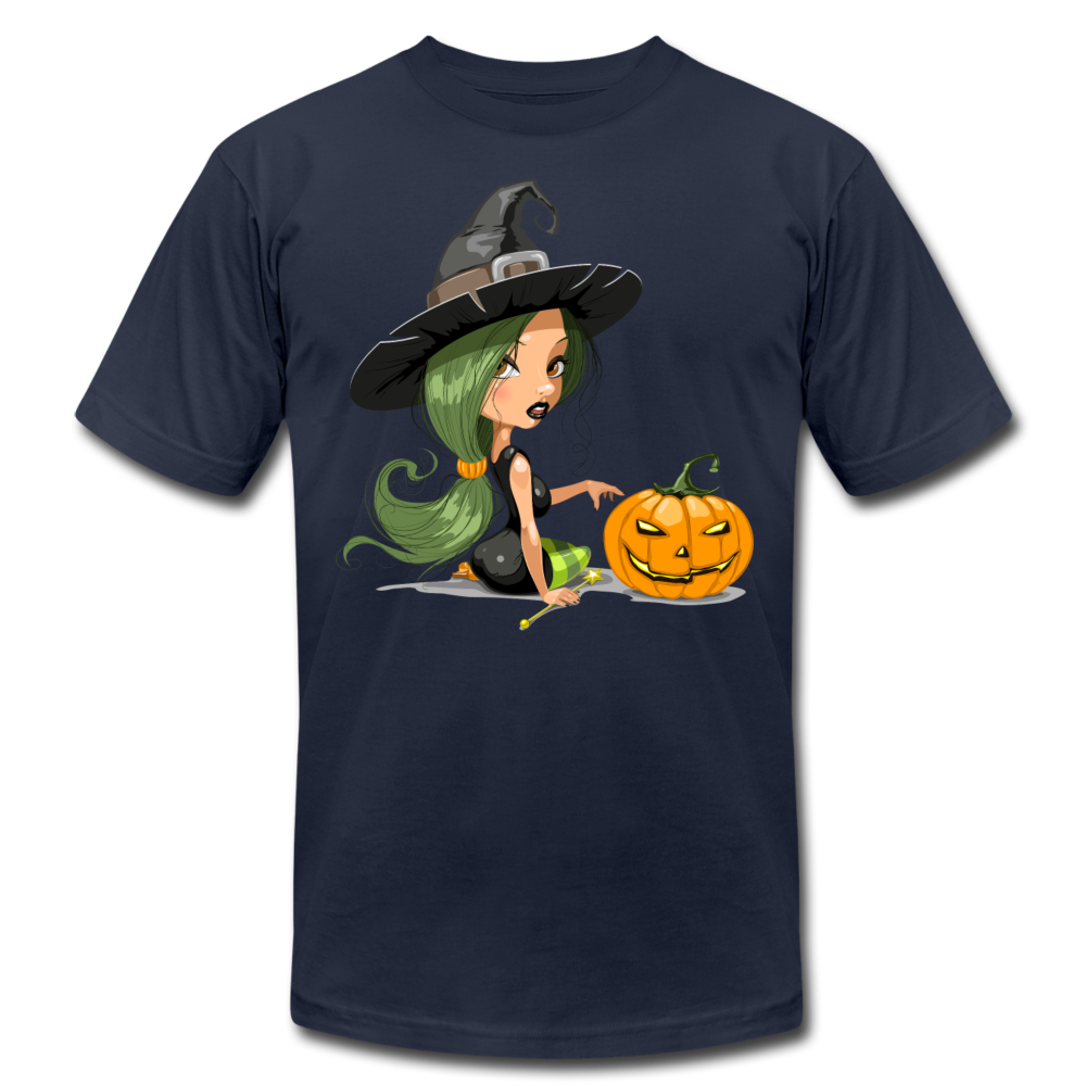 Halloween Witch Cartoon T-Shirt - navy