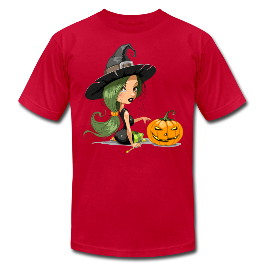 Halloween Witch Cartoon T-Shirt - red