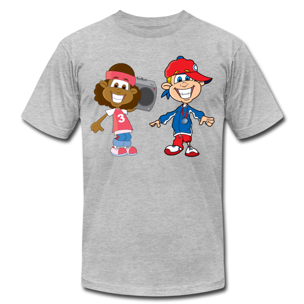 Hip Hop Cartoon Kids T-Shirt - heather gray