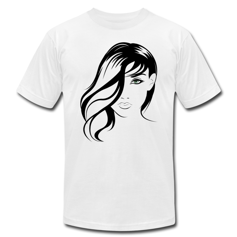 Black & White Girl Face T-Shirt - white