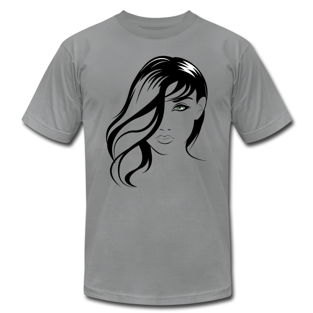 Black & White Girl Face T-Shirt - slate