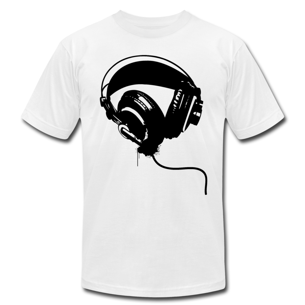 Black & White Headphones T-Shirt - white