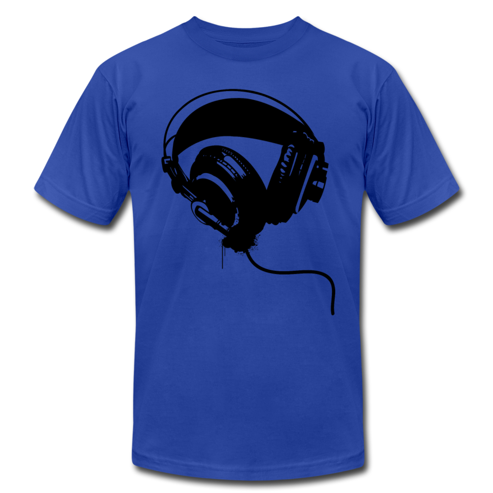 Black & White Headphones T-Shirt - royal blue