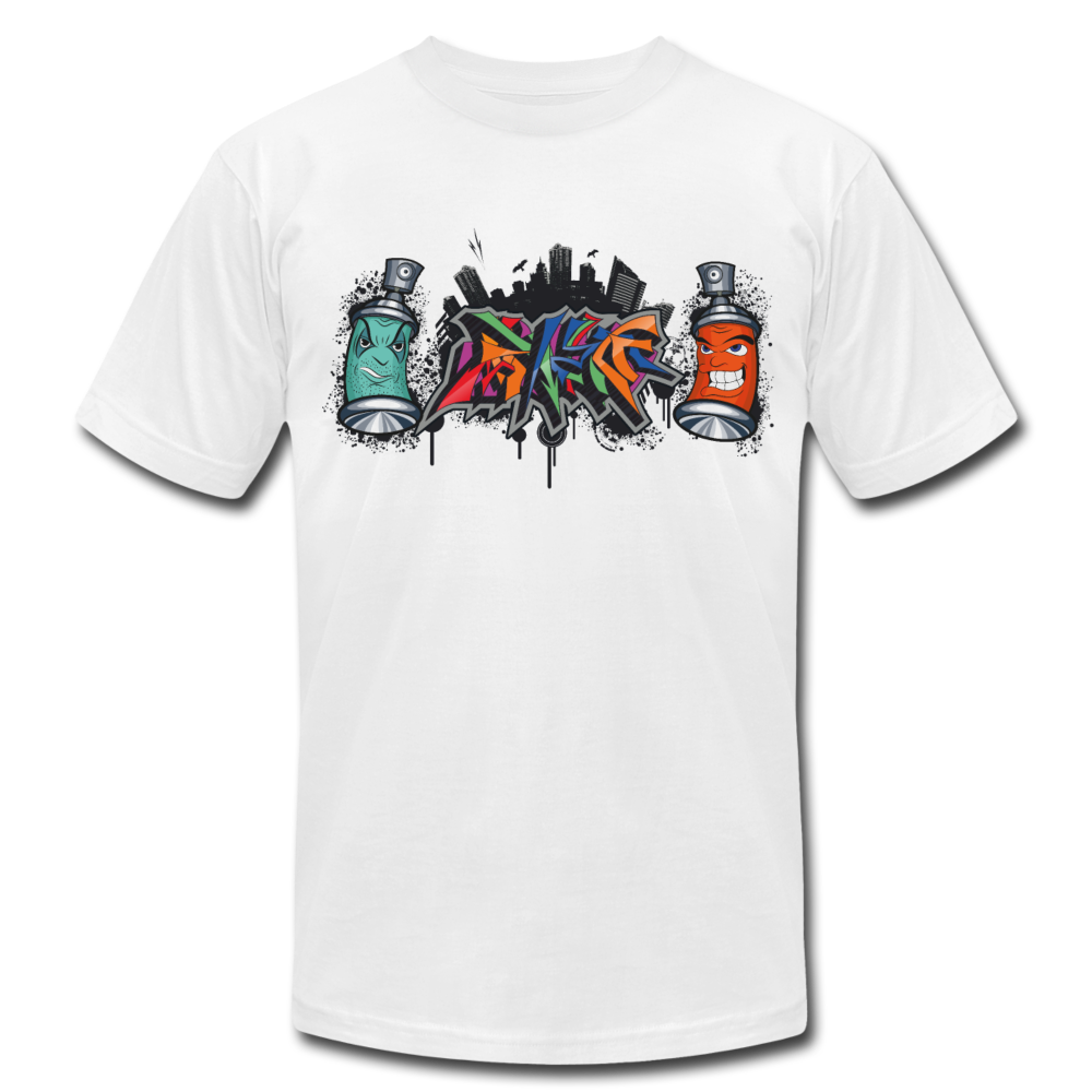 Colorful Graffiti Spray Cans T-Shirt - white