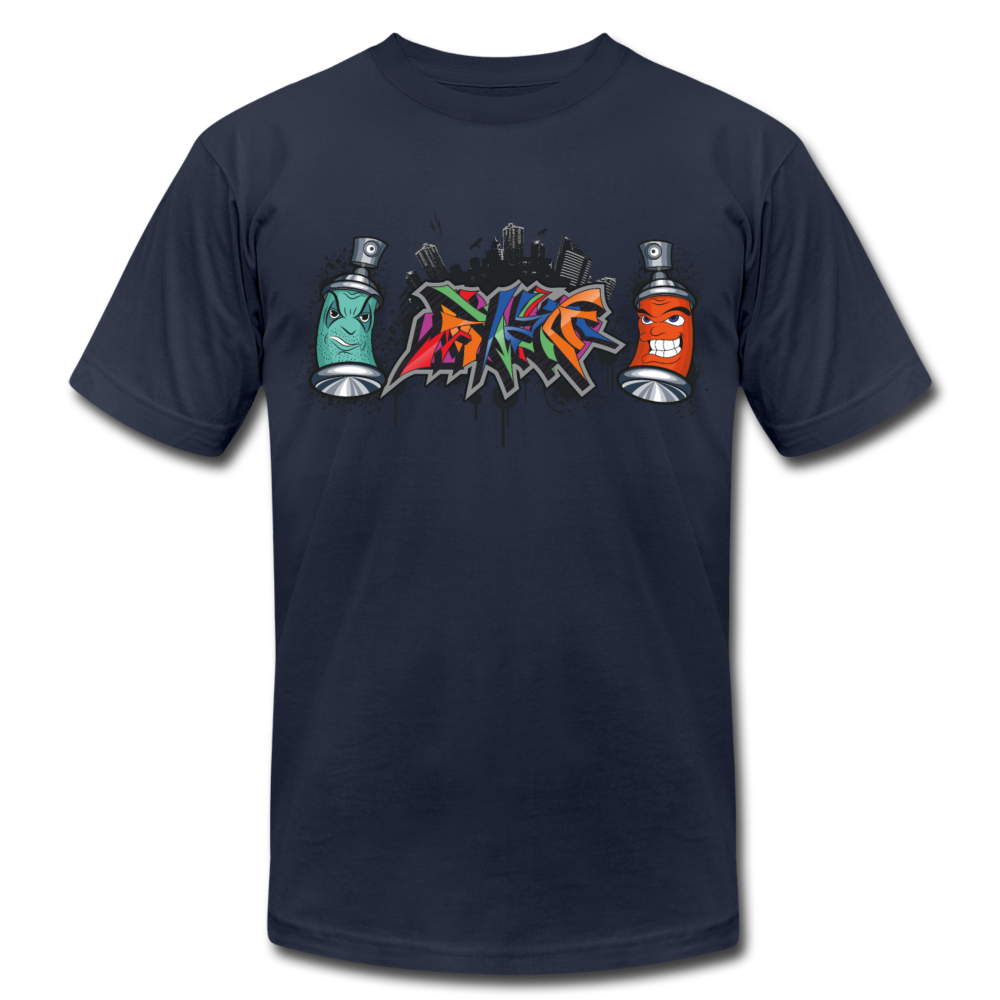 Colorful Graffiti Spray Cans T-Shirt - navy