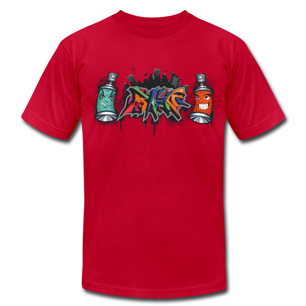 Colorful Graffiti Spray Cans T-Shirt - red
