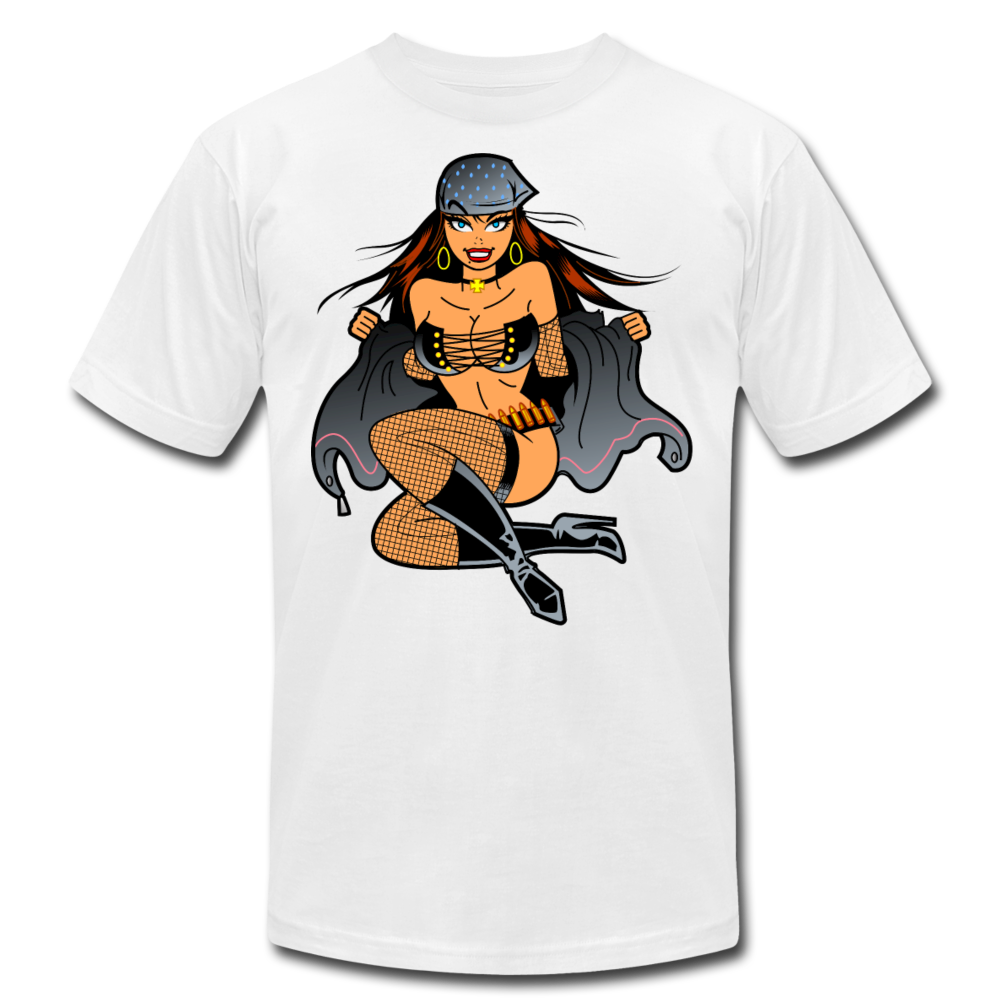 Hot Girl Cartoon T-Shirt - white