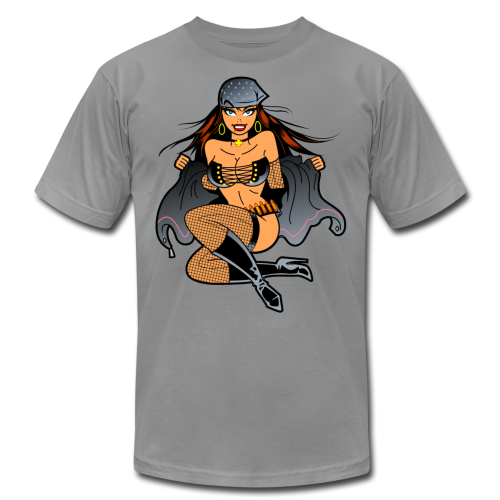 Hot Girl Cartoon T-Shirt - slate