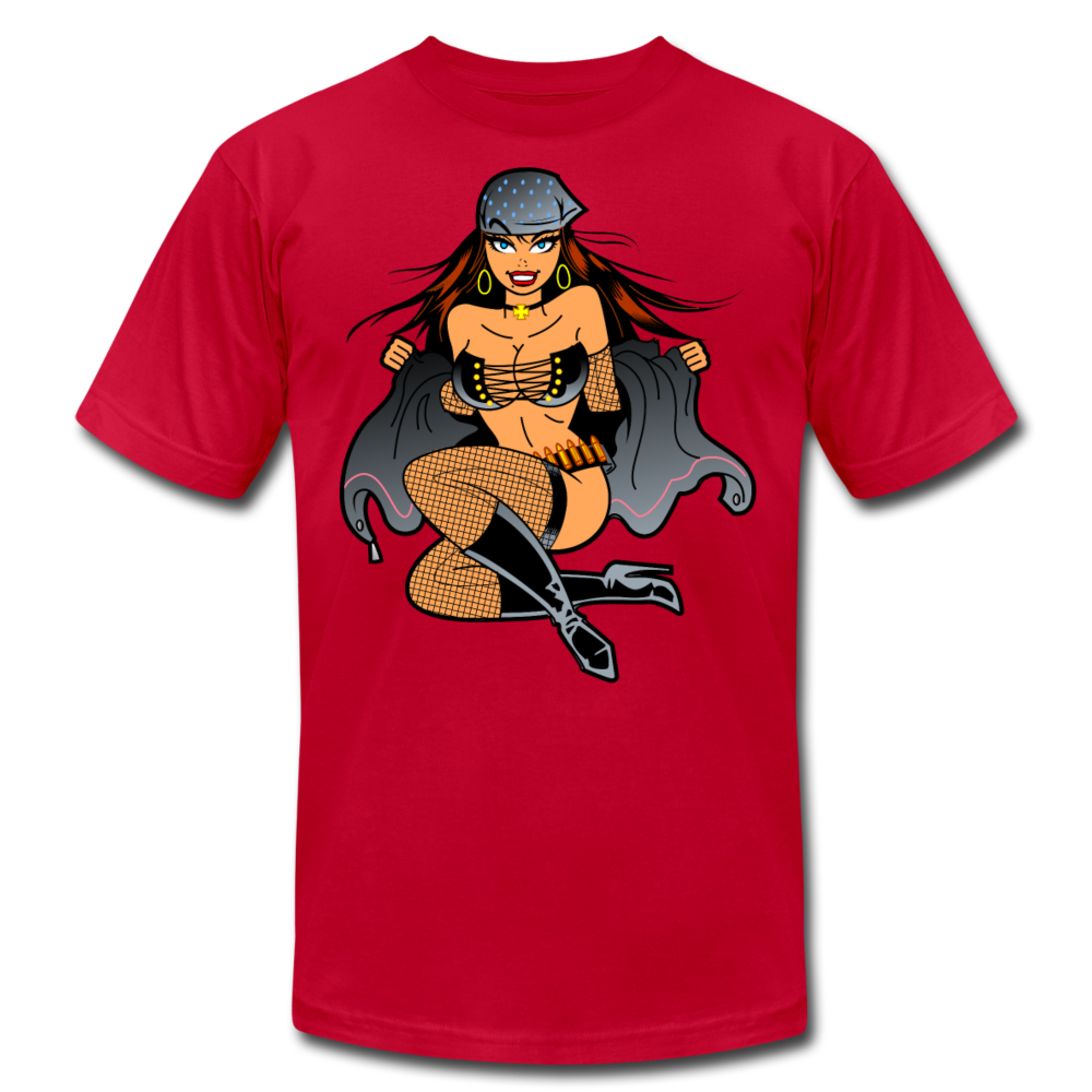Hot Girl Cartoon T-Shirt - red