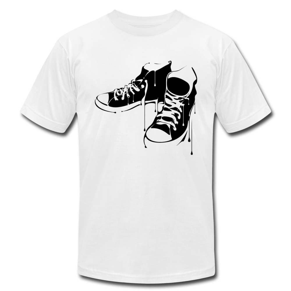 Black & Whits Chucks Shoes T-Shirt - white