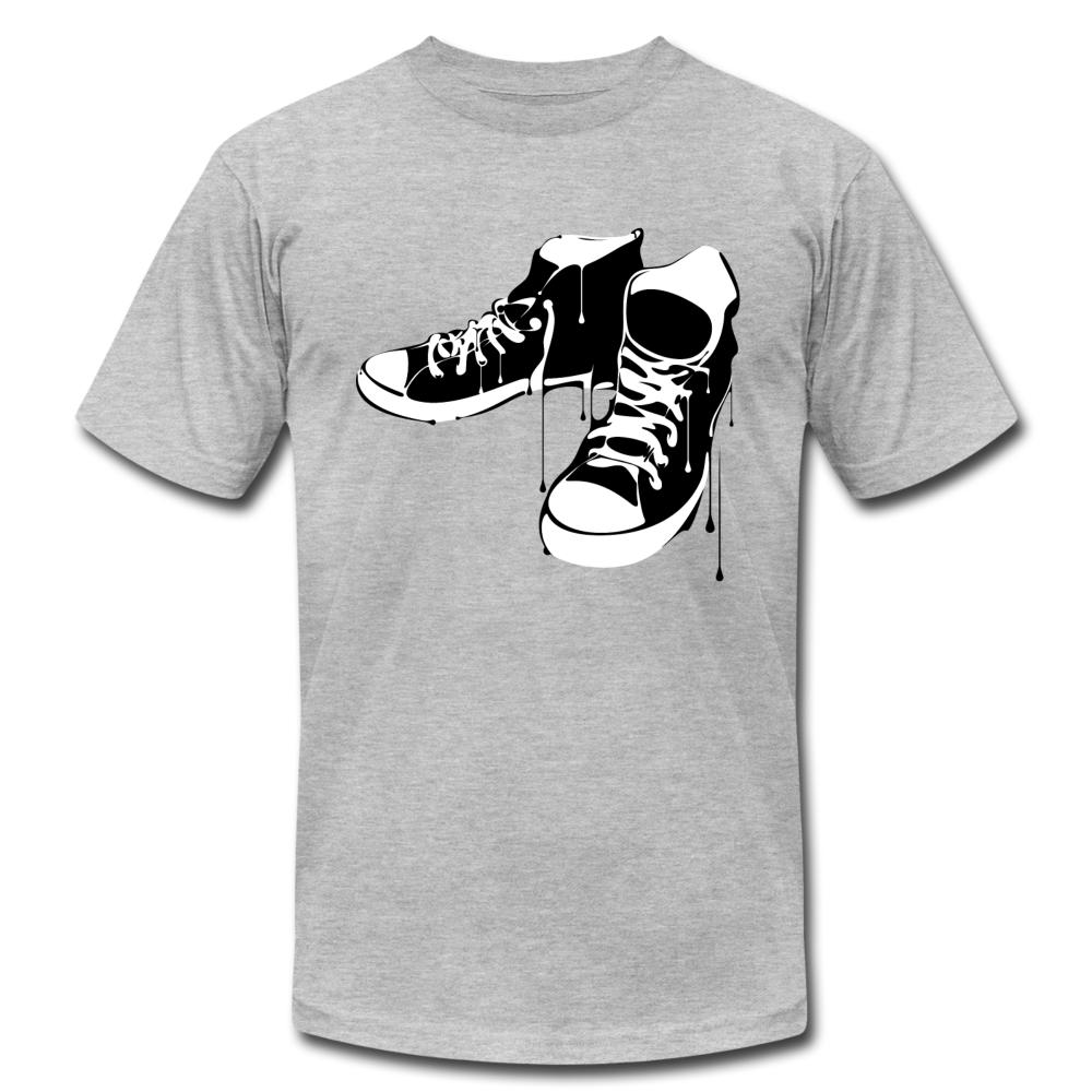 Black & Whits Chucks Shoes T-Shirt - heather gray