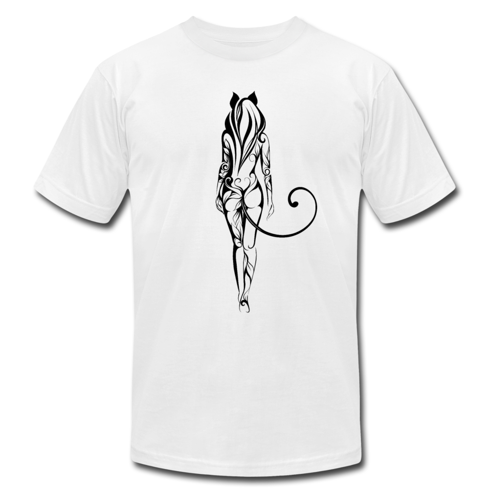 Tribal Maori Cat Girl T-Shirt - white