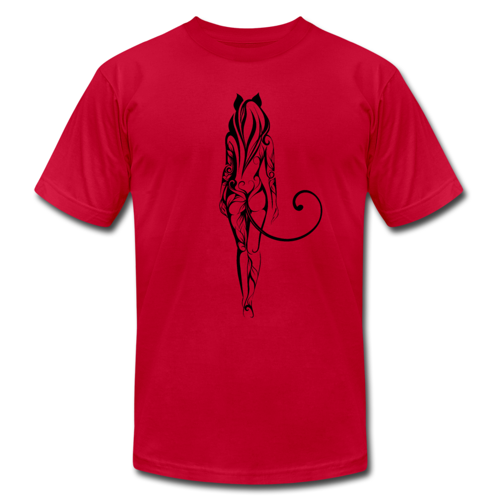 Tribal Maori Cat Girl T-Shirt - red