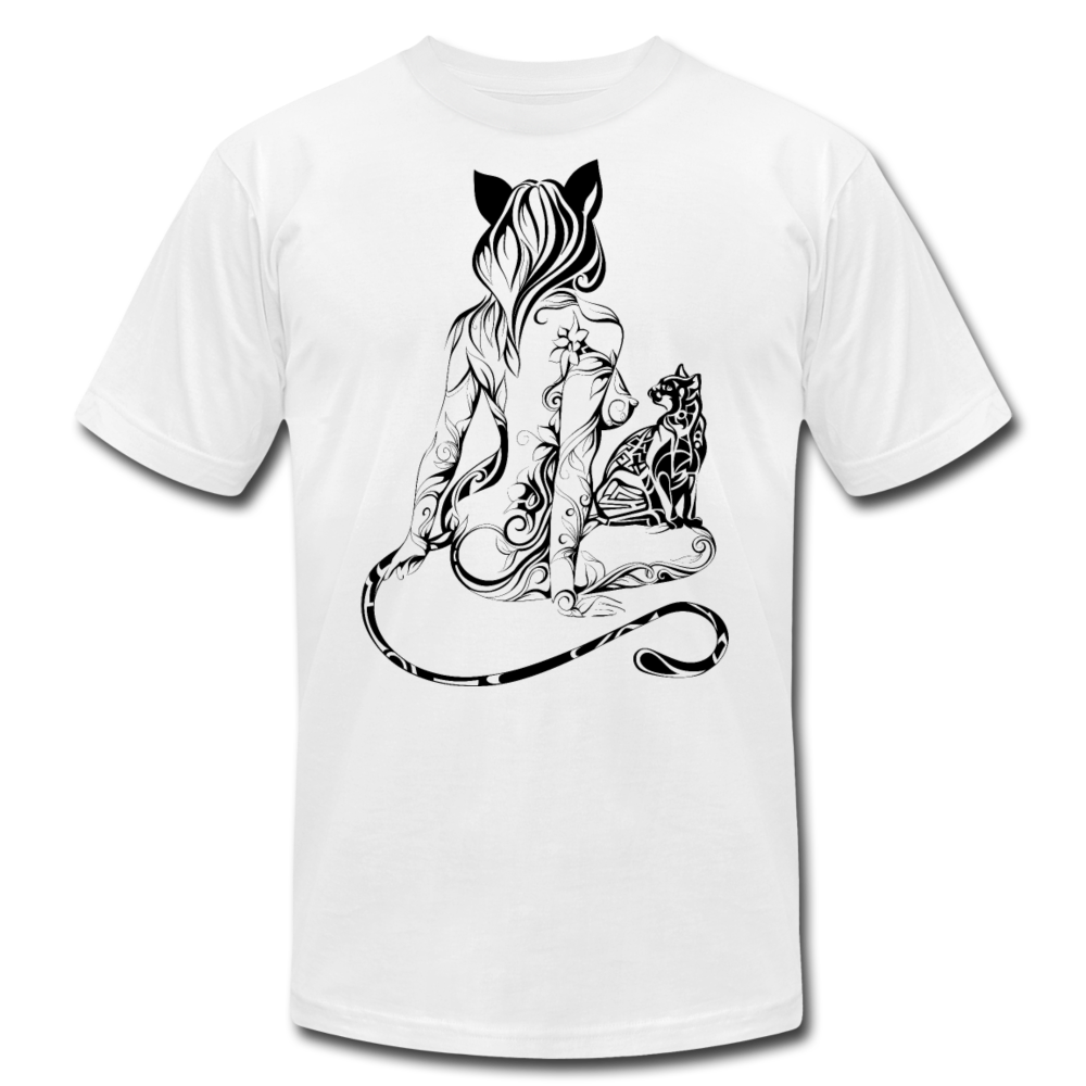 Maori Tribal Cat Woman T-Shirt - white