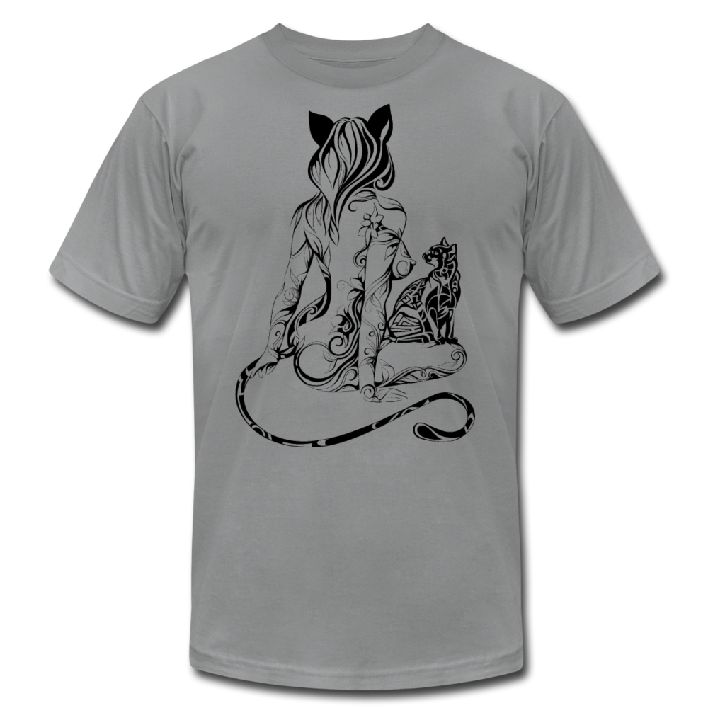 Maori Tribal Cat Woman T-Shirt - slate