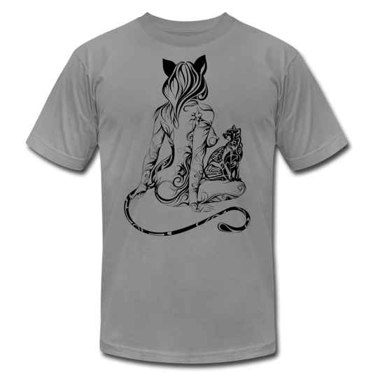 Maori Tribal Cat Woman T-Shirt - slate