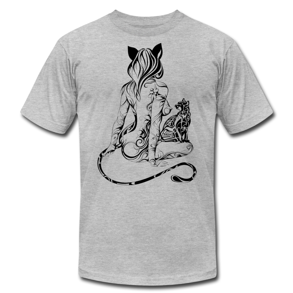 Maori Tribal Cat Woman T-Shirt - heather gray