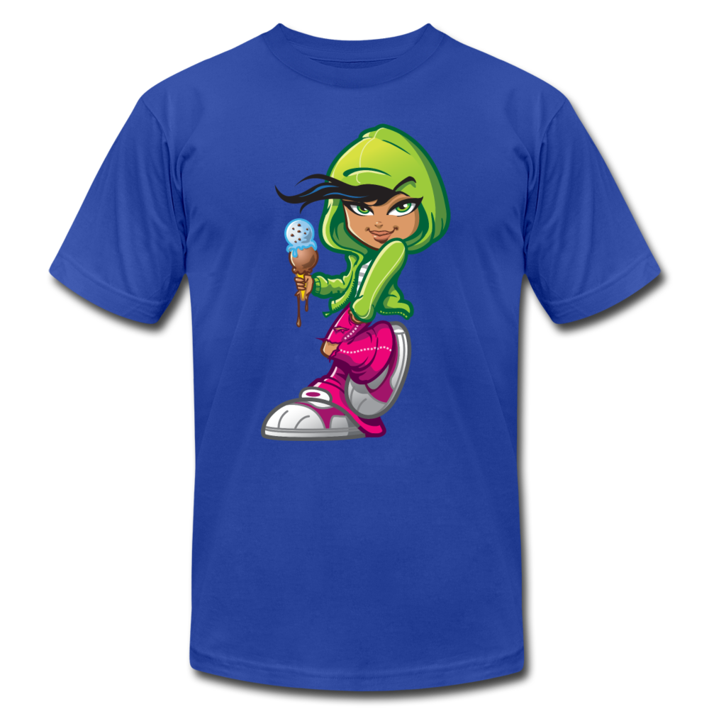 Ice Cream Cone Cartoon Girl T-Shirt - royal blue