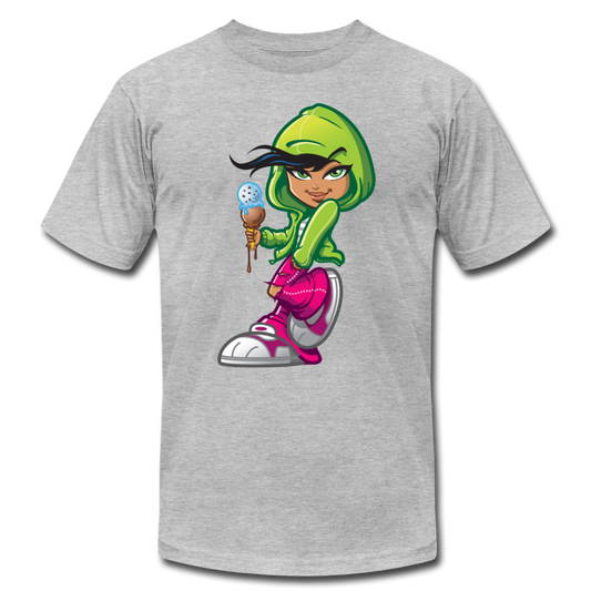 Ice Cream Cone Cartoon Girl T-Shirt - heather gray