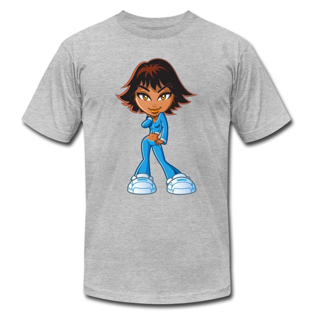 Cartoon Girl T-Shirt - heather gray