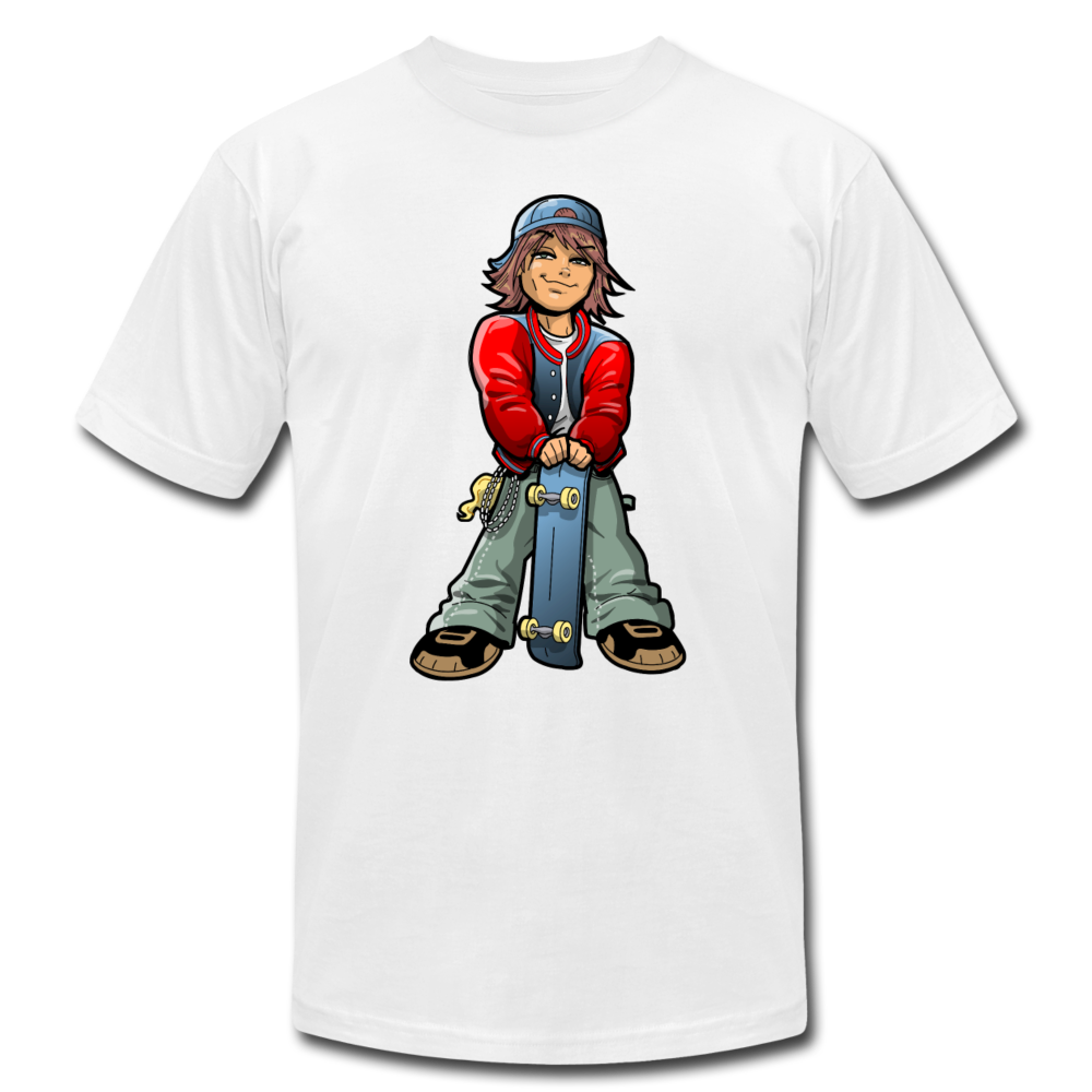 Skater Boy Cartoon T-Shirt - white
