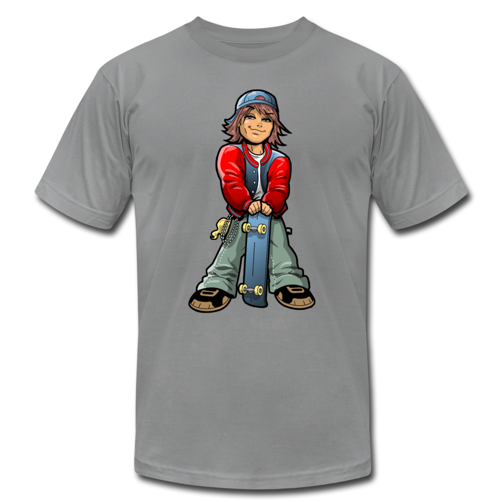 Skater Boy Cartoon T-Shirt - slate