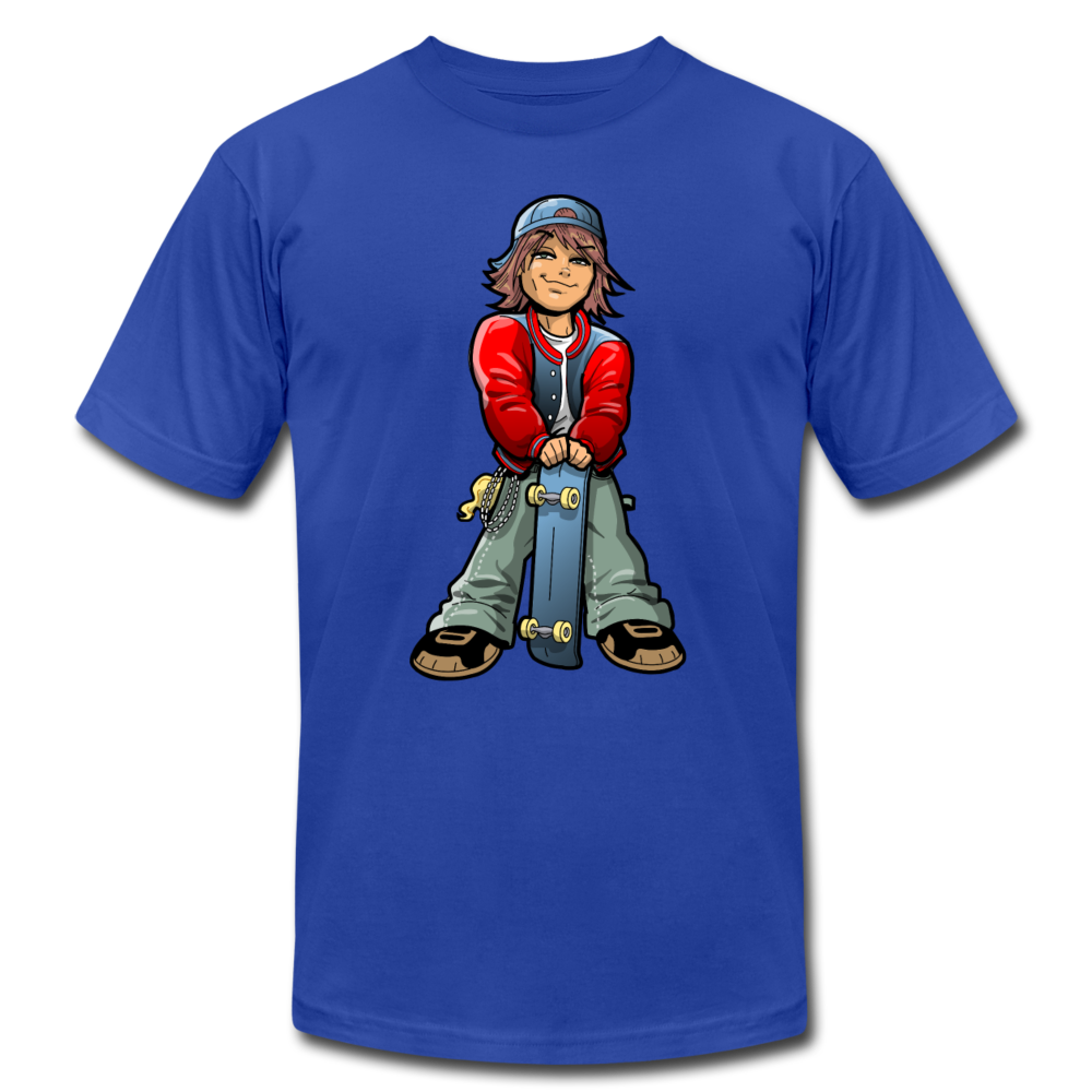 Skater Boy Cartoon T-Shirt - royal blue