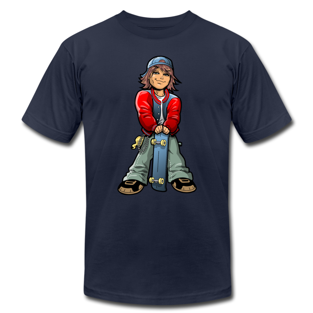 Skater Boy Cartoon T-Shirt - navy