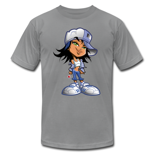Hipster Cartoon Girl T-Shirt - slate