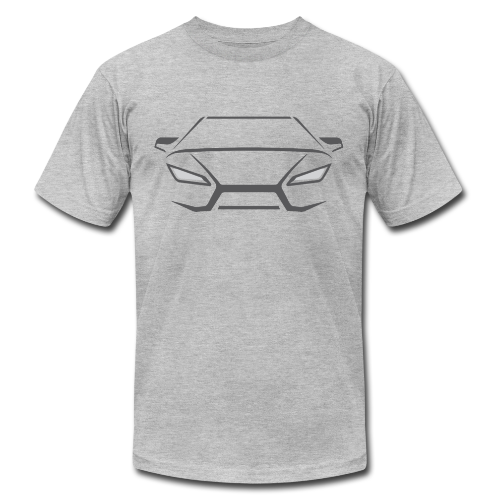 Racing Car Outline T-Shirt - heather gray