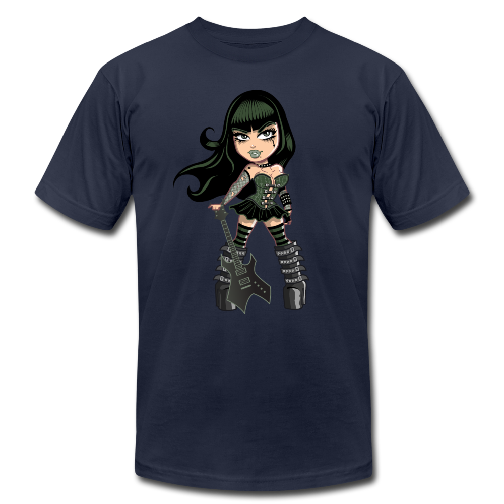 Badass Guitar Girl T-Shirt - navy