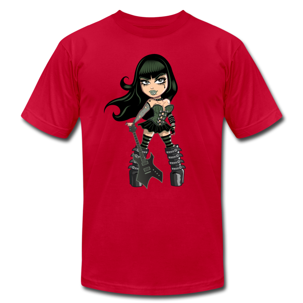 Badass Guitar Girl T-Shirt - red