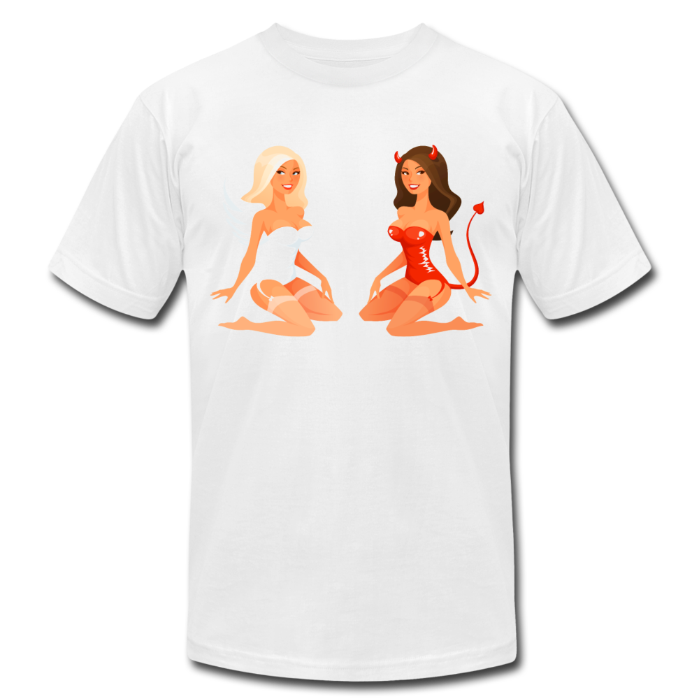 Angel & Devil Girls Cartoon T-Shirt - white