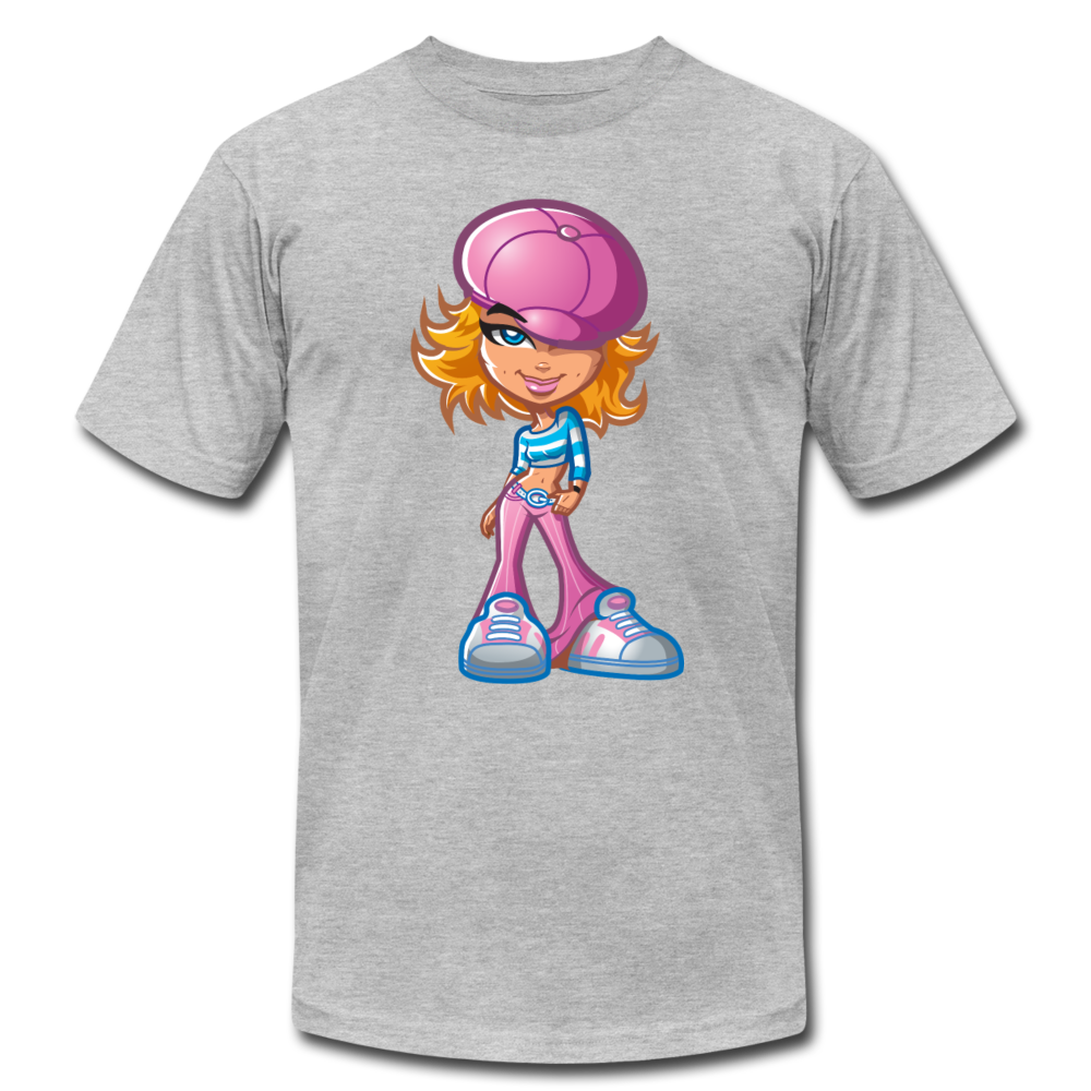 Cartoon Girl T-Shirt - heather gray