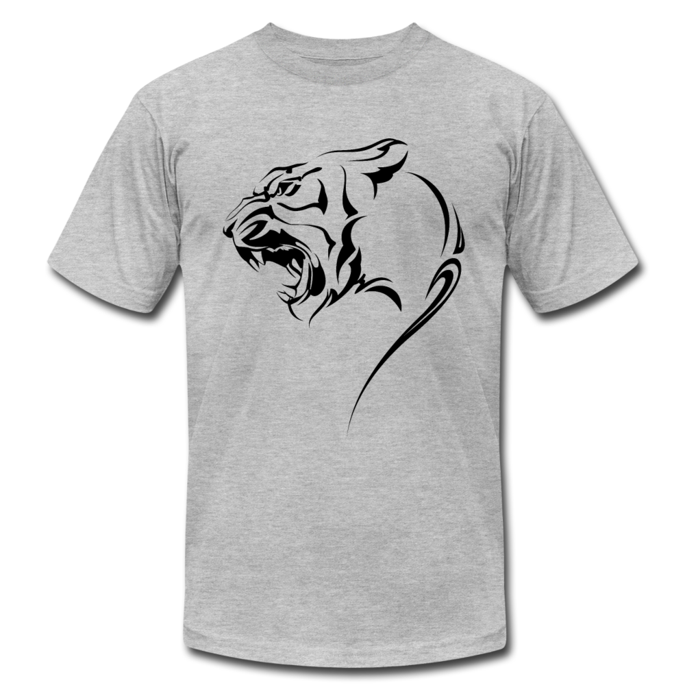 Tribal Maori Jungle Cat T-Shirt - heather gray